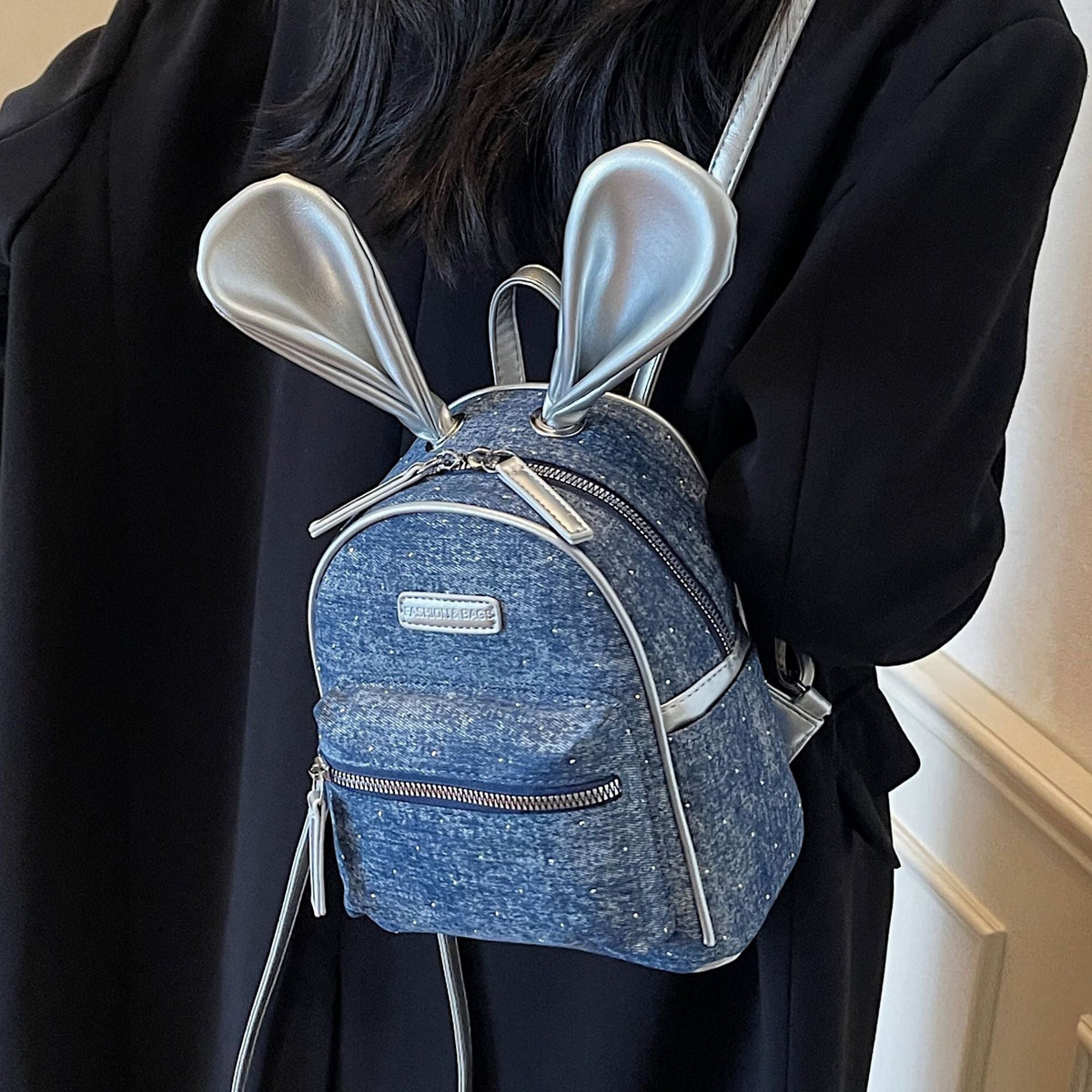 Stylish Denim Backpack for Women Casual College Bag