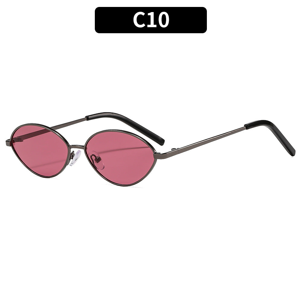 Trendy Oval Metal Sunglasses for Outdoor Activities