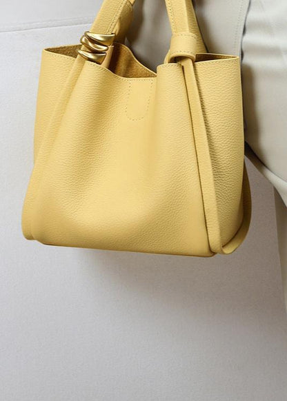 Bucket Tote Genuine Leather Elegant Contemporary Design