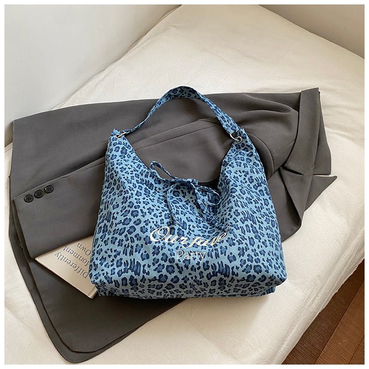 Artistic Leopard Print Tote Bag Stylish Casual Large Capacity Bag