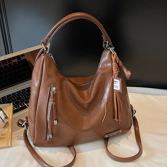 Retro Large Tote Bag for Women Stylish Casual Shoulder Bag