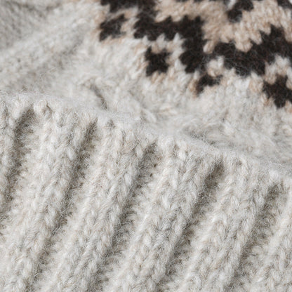 Contrast Color Twist Knit Beanie
