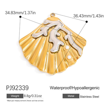 Stylish Ocean-Themed Stainless Steel DIY Pendant Heart Fish Charm