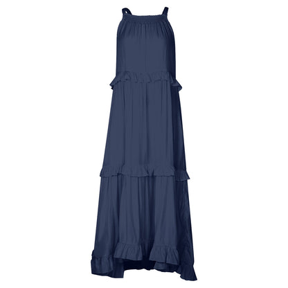 Summer Dress New Irregular Cake Skirt Sleeveless Long Mopping Skirt Holiday Dress Women