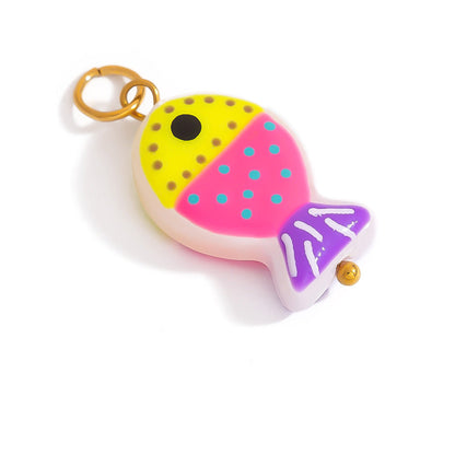 Stylish Ocean-Themed Stainless Steel DIY Pendant Heart Fish Charm