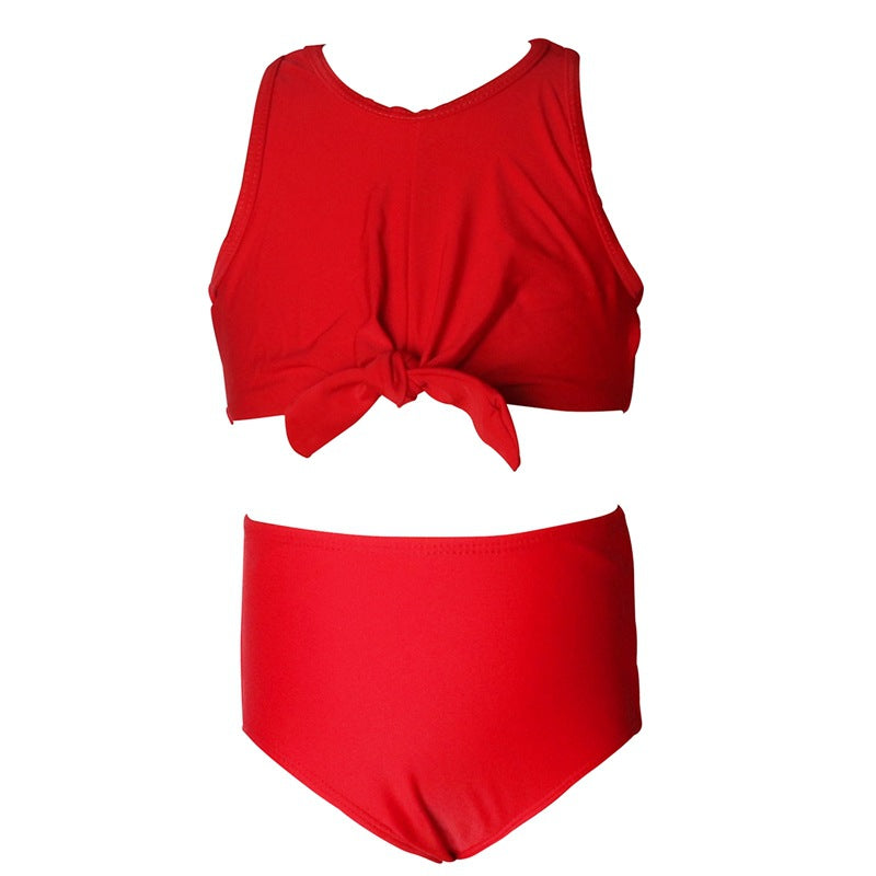 New Girls' Two-Piece Swimsuit With Floral Print For Swimming