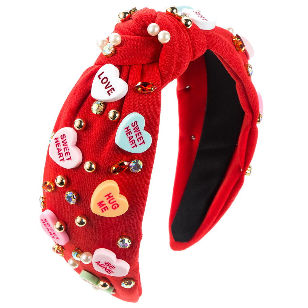 Elegant Heart Shaped Rhinestone Headband for Women