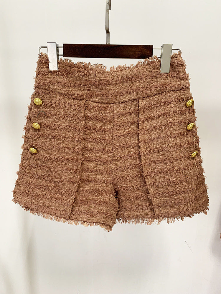 Trendy Fringed Tweed Blazer For Elegant Style