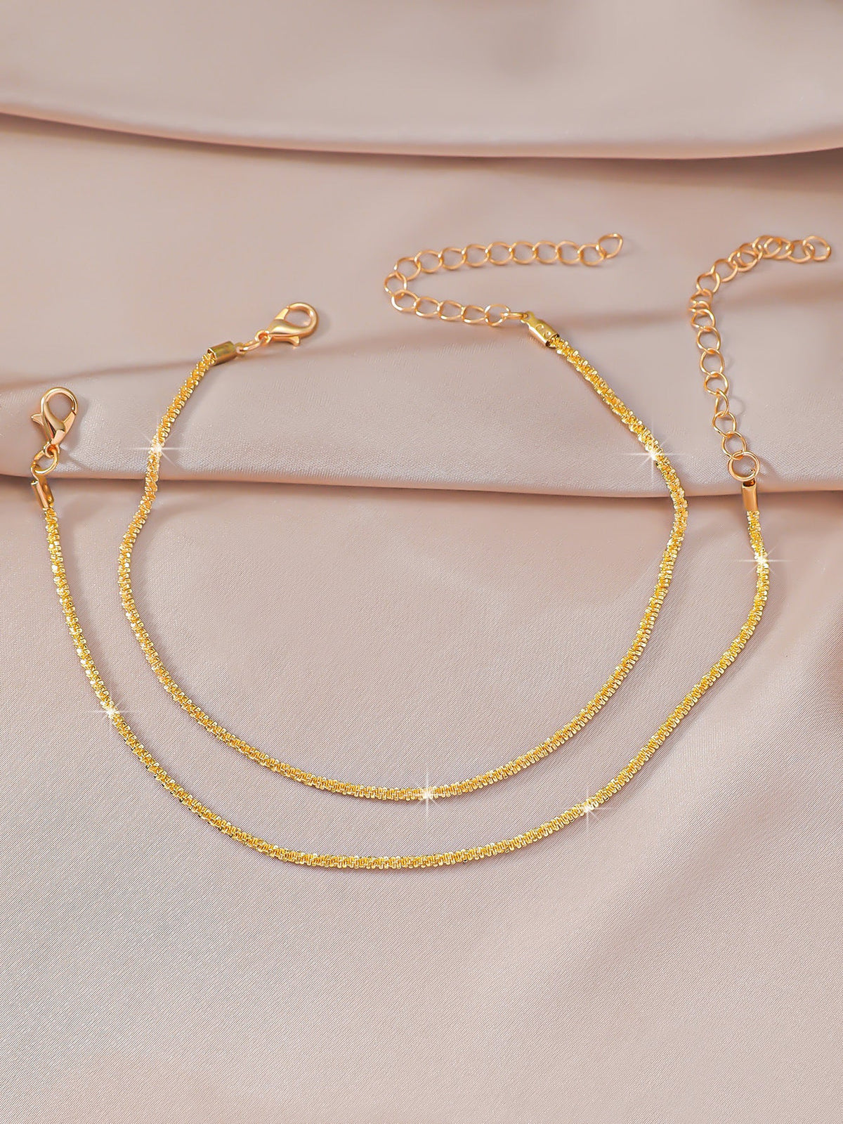 Simple Glitter Double Anklet