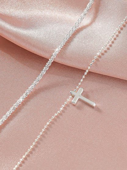 Simple Glitter Double Anklet