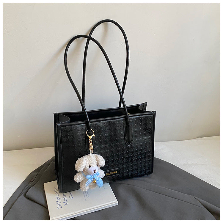 Large Capacity Houndstooth Tote Bag For Women Casual Stylish