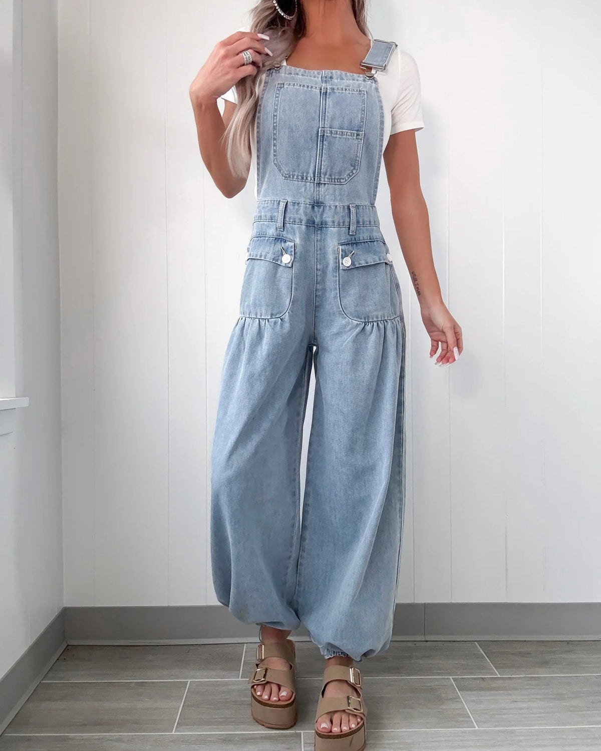 Trendy Casual Loose-Fit Denim Overalls