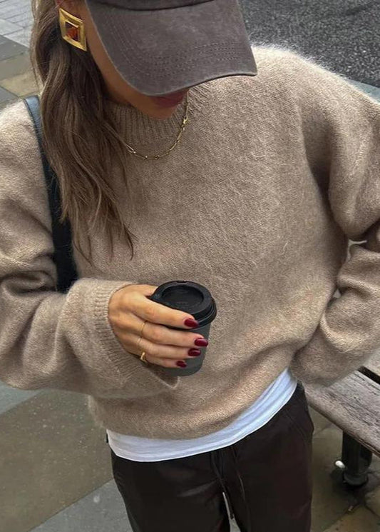 Oversized Mohair Blend Sweater With Plush Texture