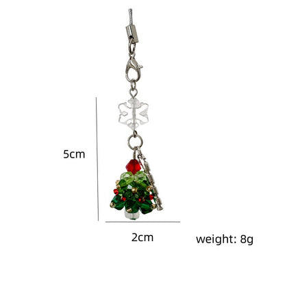 Simple Christmas Tree Pendant Crystal Bag Charm