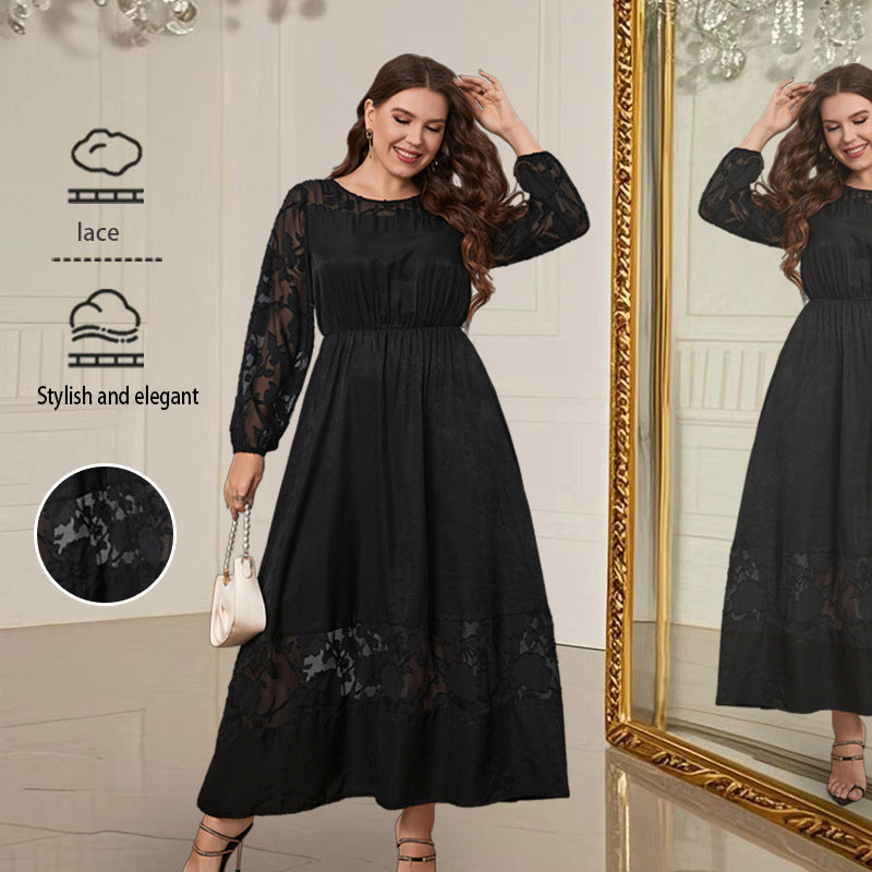 Chic Black Lace Midi Dress For Effortless Elegance