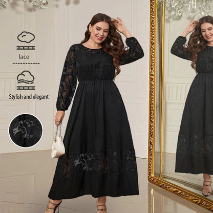 Chic Black Lace Midi Dress For Effortless Elegance