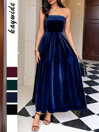 Elegant Strapless Maxi Dress For Women