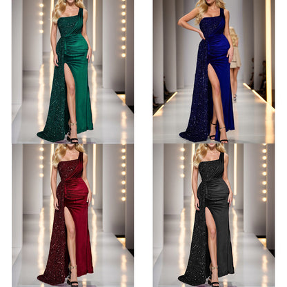 Elegant One-Shoulder Mermaid Evening Gown For Women