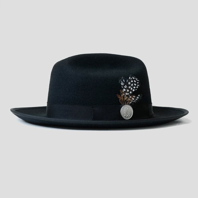 Trendy Retro Wool Felt Wide Brim Hat for Men