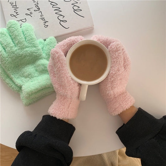 Cute Winter Thick Fuzzy Plush Gloves