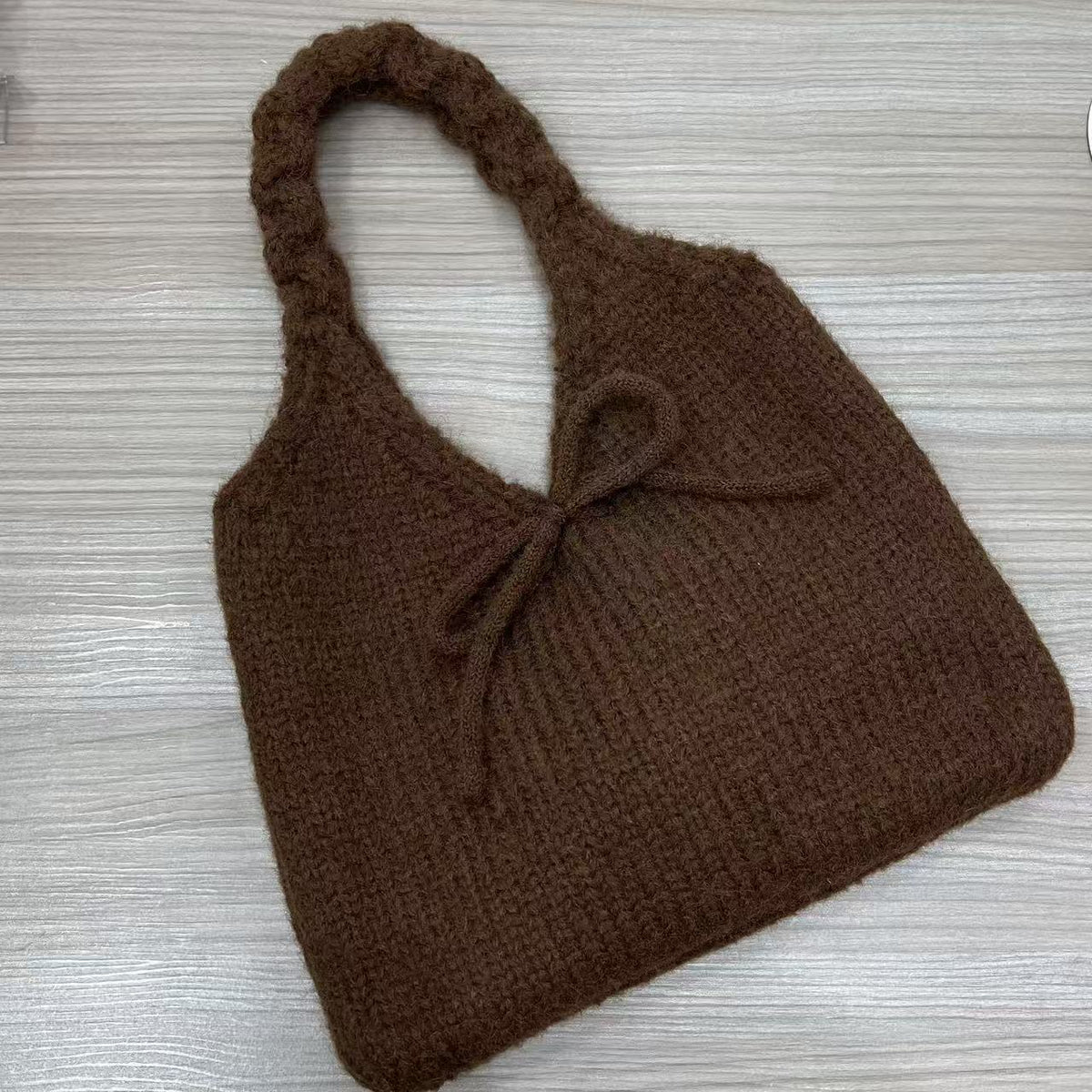 Cute Bow Knot Knit Handbag Underarm Bag