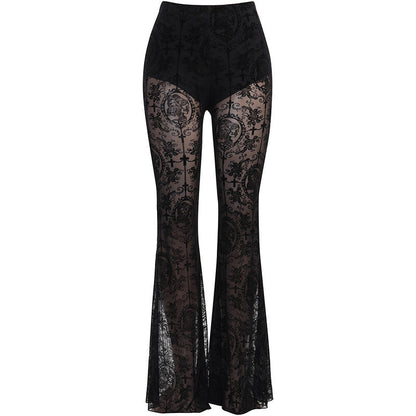 High Waist Lace Flare Pants Sexy Slim Fit