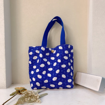 Mini Floral Canvas Tote Bag Cute Soft Cotton Handbag