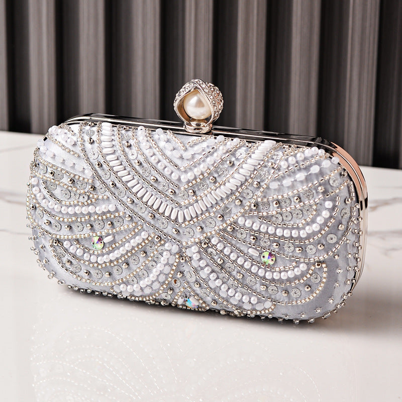 Embroidered Rhinestone Evening Clutch Bag for Parties