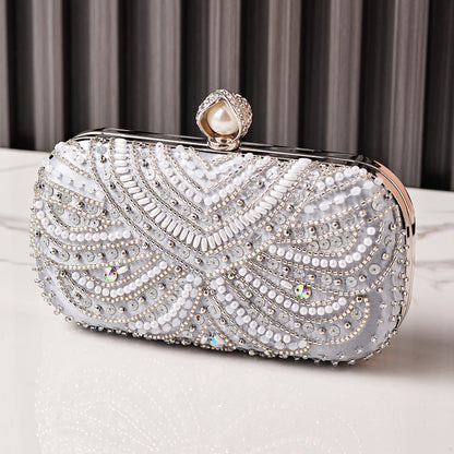 Embroidered Rhinestone Evening Clutch Bag for Parties