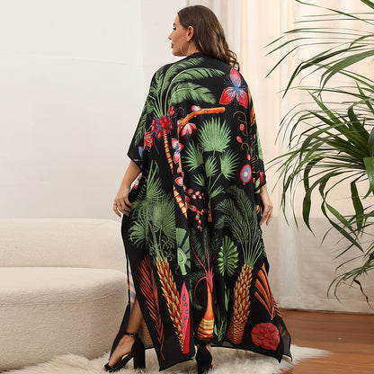 Beach Blouse Oversized Loose Fit Bat Sleeve Resort Dress