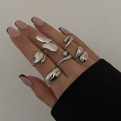 Geometric Open-Cable Ring With Baroque Pearl