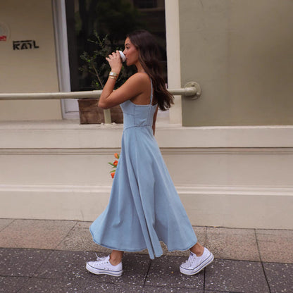 2025 Summer Women'S Clothing New Sleeveless Suspender Thin Imitation Denim Dress