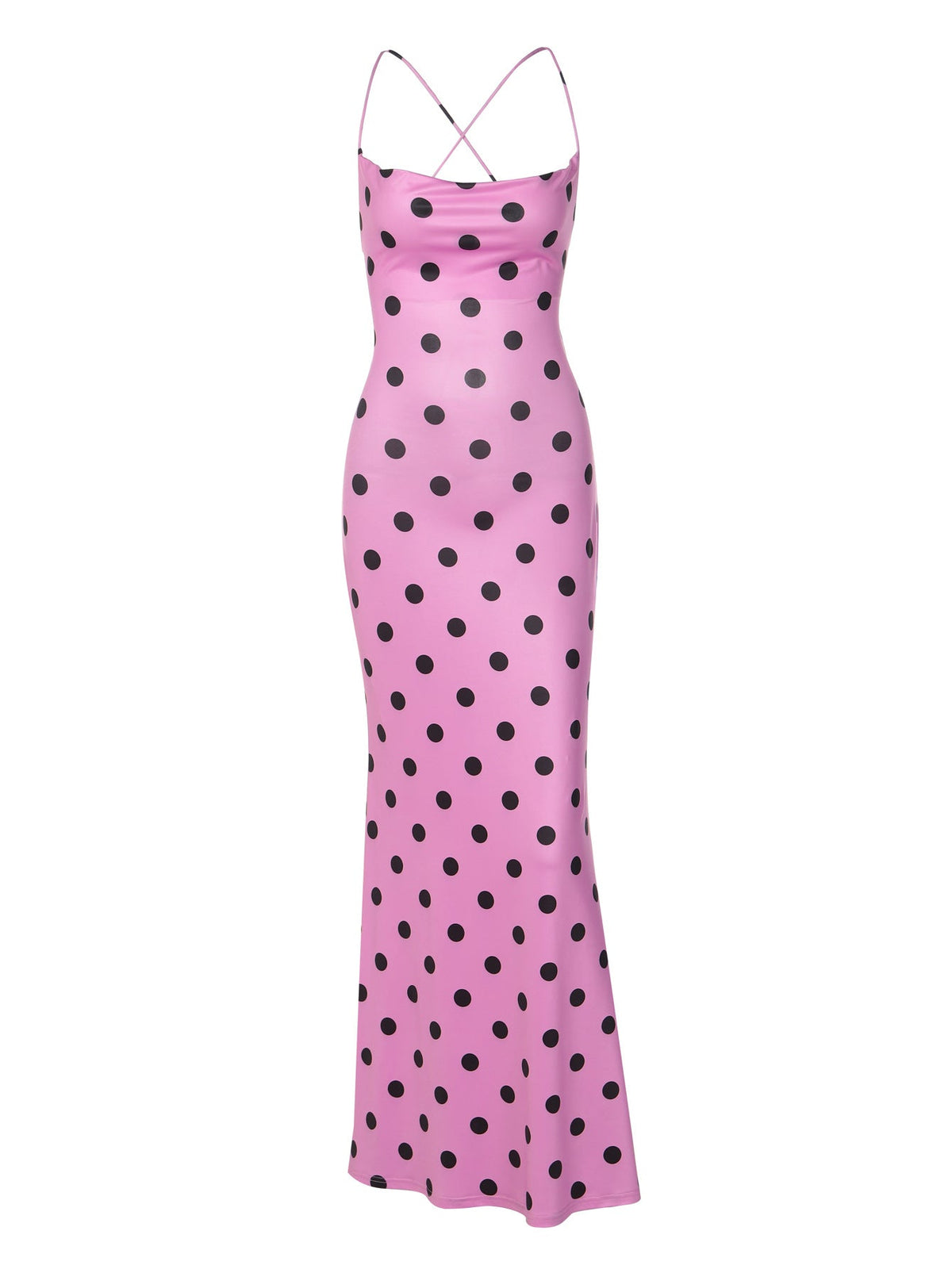 Sexy Backless Polka Dot Maxi Dress for Women