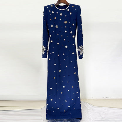 Casual Long Dress Elegant Fit With Embellishments