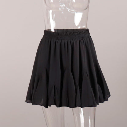 Y2K Street Style Ruffled Mini Pleated Skirt