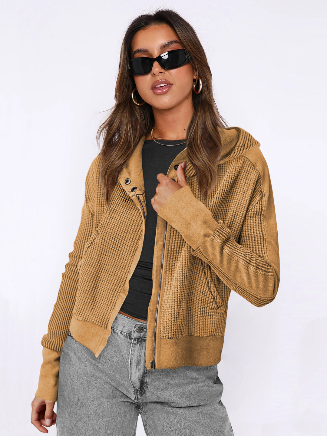 Hooded Color Block Sweatshirt Casual Streetwear