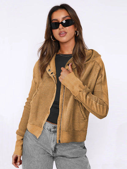 Hooded Color Block Sweatshirt Casual Streetwear