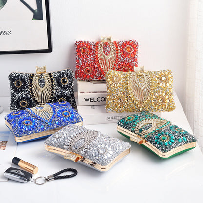 Rhinestone Clutch Evening Bag Stylish Vintage Party Handbag