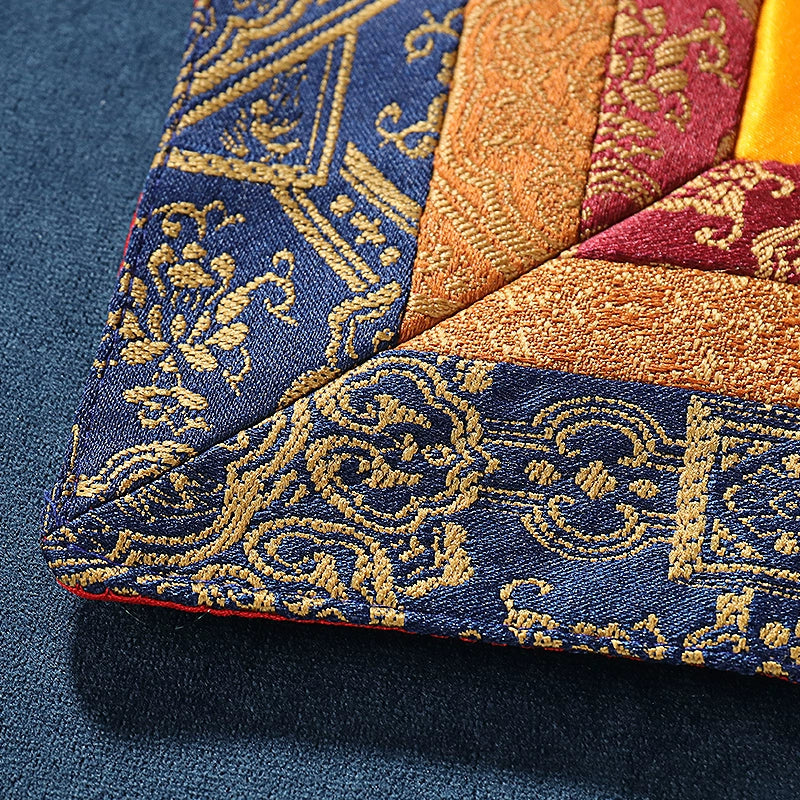 Ethnic Style Ornament King Kong Bell Pestle Cushion Auspicious Pattern Embroidery Tibetan Double-Layer Home Craft Cloth Mat