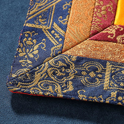 Ethnic Style Ornament King Kong Bell Pestle Cushion Auspicious Pattern Embroidery Tibetan Double-Layer Home Craft Cloth Mat