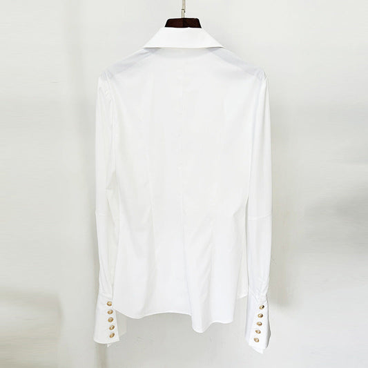 Trendy White Long Sleeve Shirt