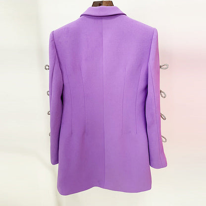 Elegant Hollow Butterfly Knot Pearl Suit Dress