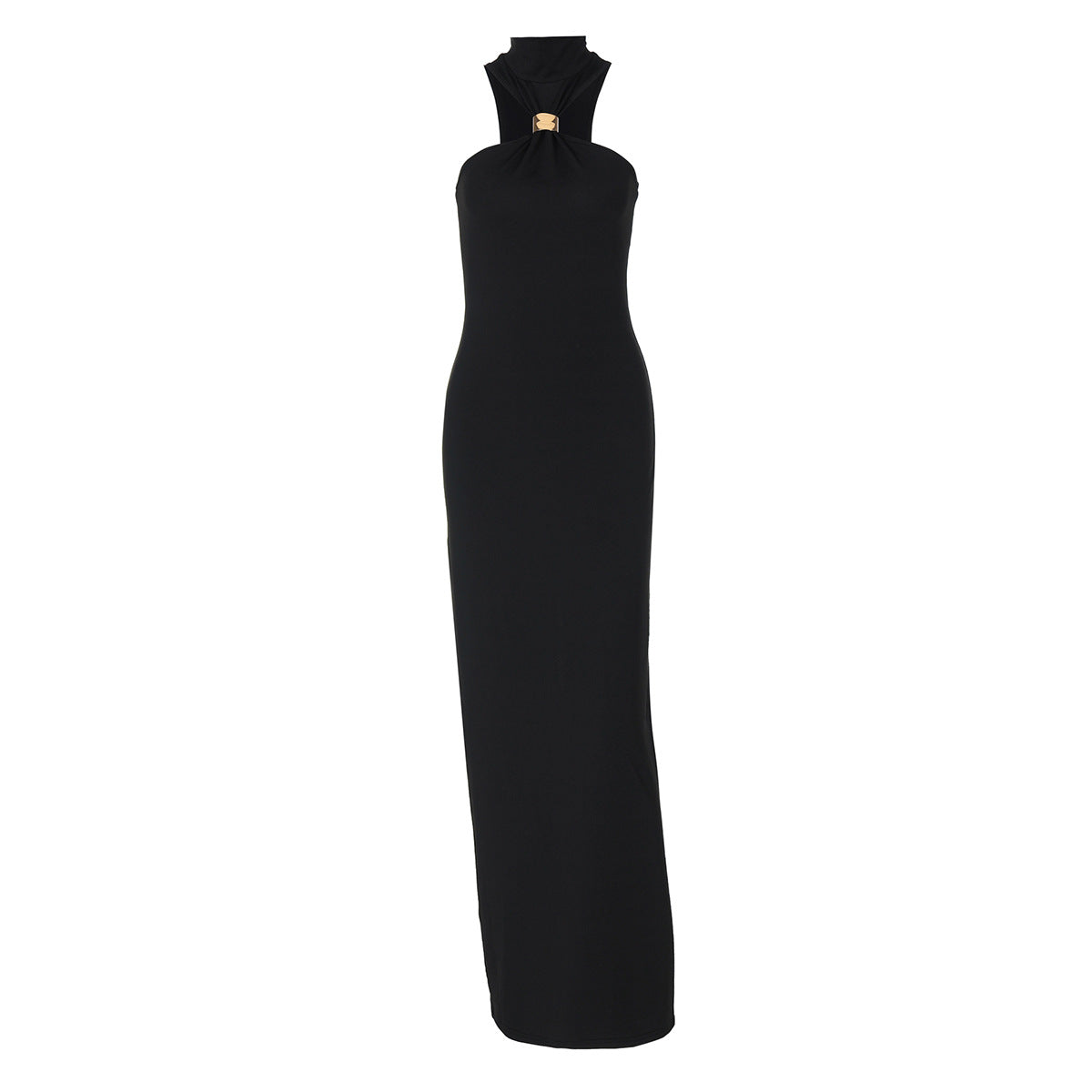 Trendy High Neck Sleeveless Split Midi Dress for Women
