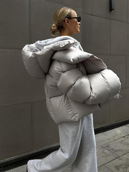 Trendy Hooded Cotton Puffer Jacket Casual Streetwear