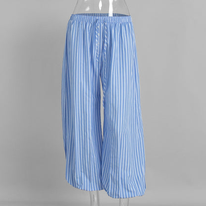 Trendy Striped Lantern Pants Casual Loose Trousers