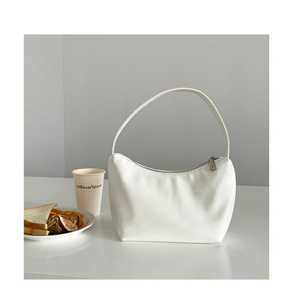 Minimalist Solid Color Leather Shoulder Bag