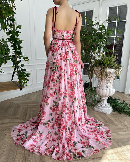 Retro Printed Dress Sexy Halter Dress Beach Casual Holiday Dress