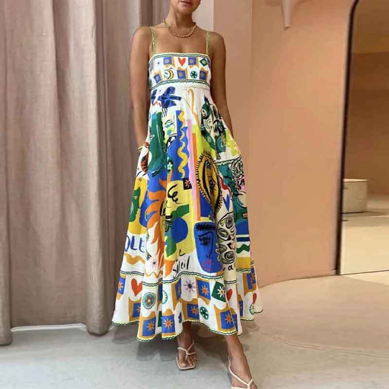 Elegant High-Waisted Floral Maxi Dress