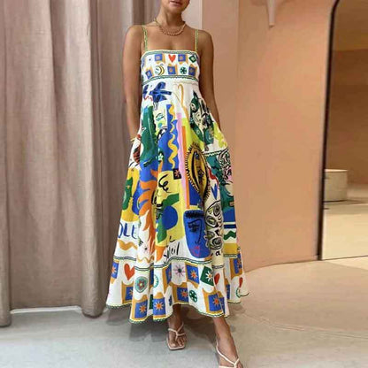 Elegant High-Waisted Floral Maxi Dress