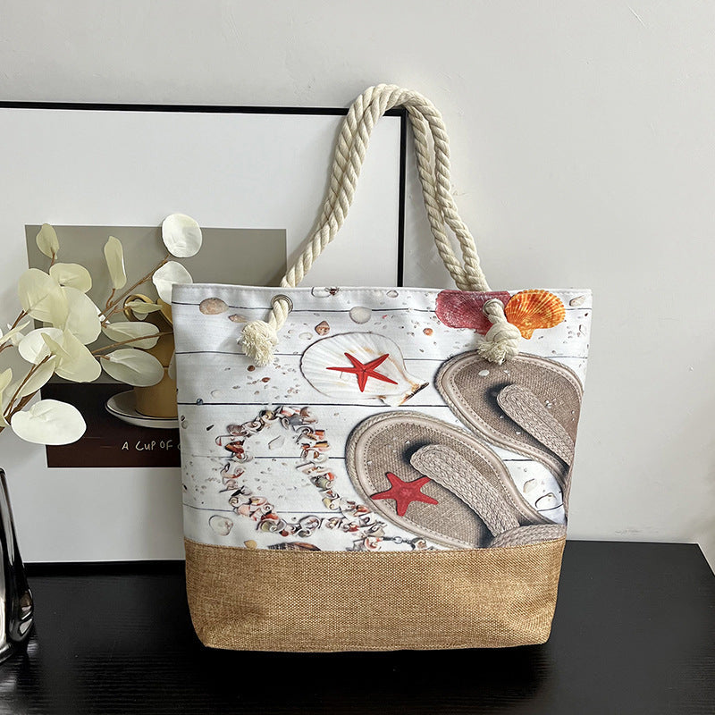 Spacious Beach Tote Bag Fashionable Travel Shoulder Bag